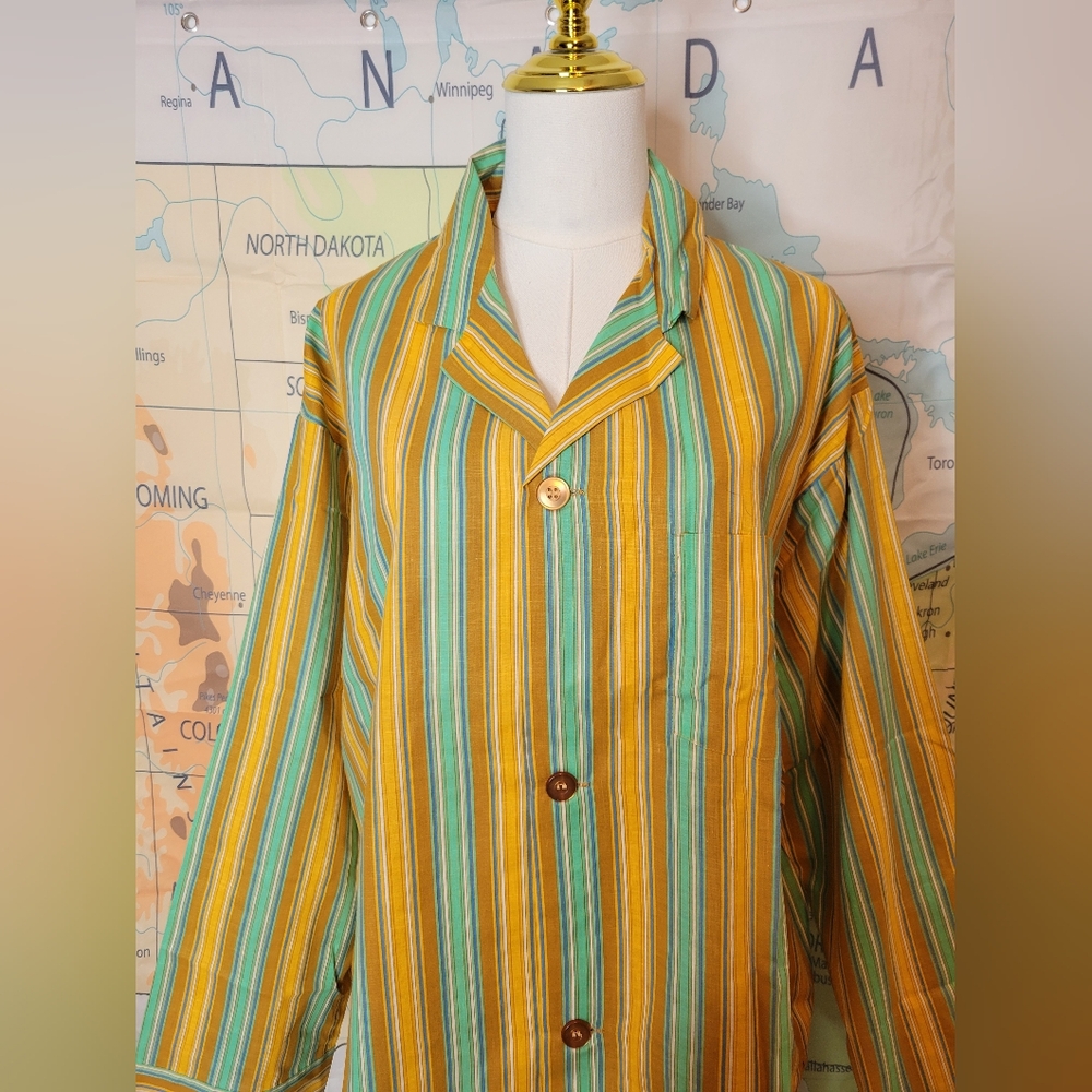 Vintage NWOT Sears Perma Prest Mens Stripped Pajamas Size XL - Picture 2 of 16